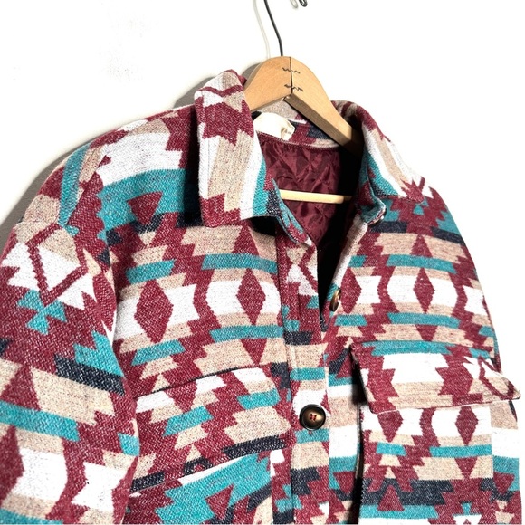Uncharted Threads | Aztec Flannel Button Down Shacket Size M/L - Picture 3 of 7